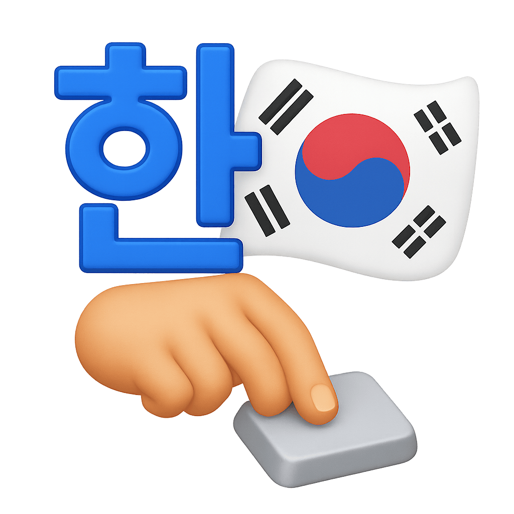 Type Korean app showing Hangul keyboard layout